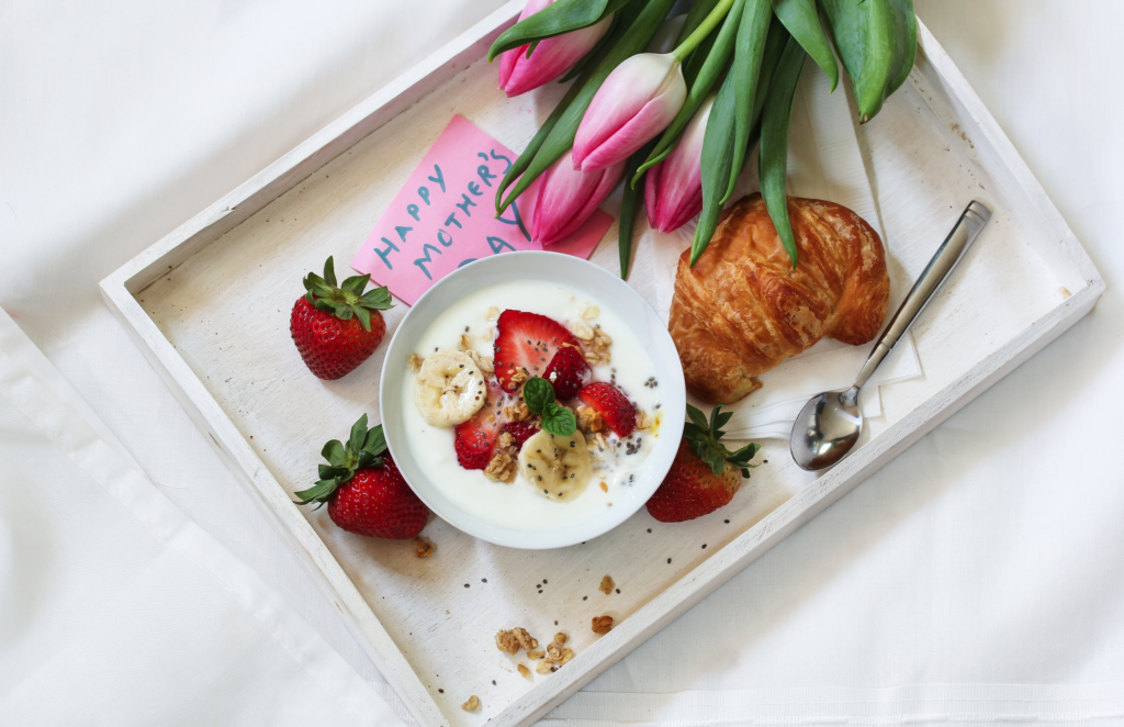 Mother's Day Breakfast in bed flowers