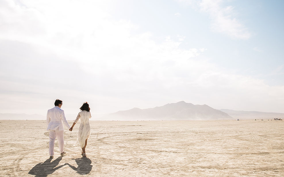 Tanja and her husband's wedding at Burning Man
