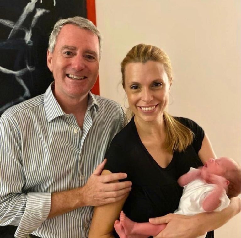 John with his wife Amy and newborn son, Orion