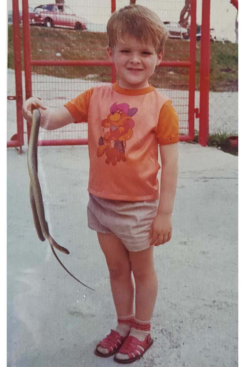 Andrew at the Snake Farm in the NT April 1974
