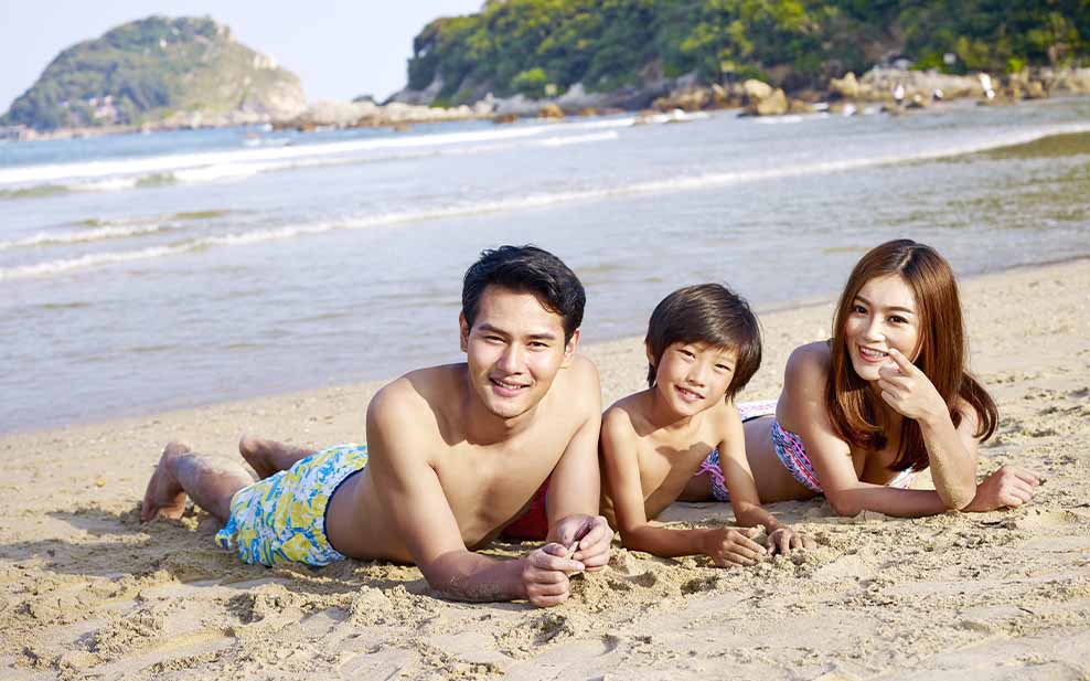 Family on a beach