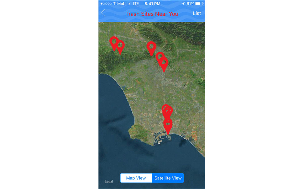 Map of trash hotspots