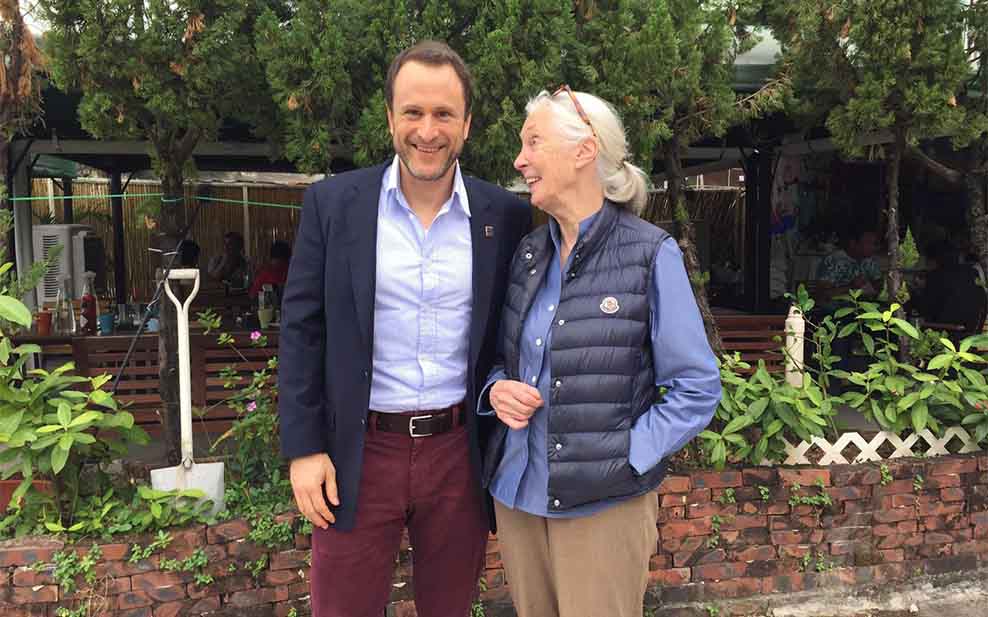 Jean-Marc with Jane Goodall