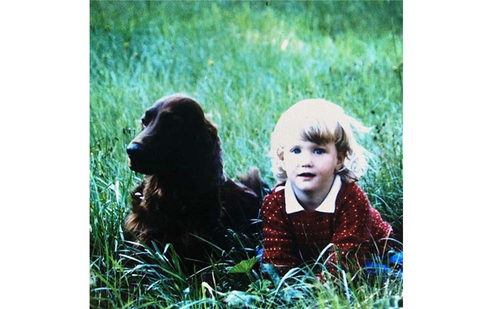 Young Astrid with her dog