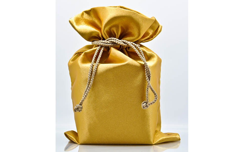 Gold fabric bag
