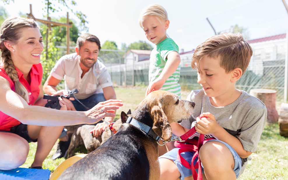 Family with dog