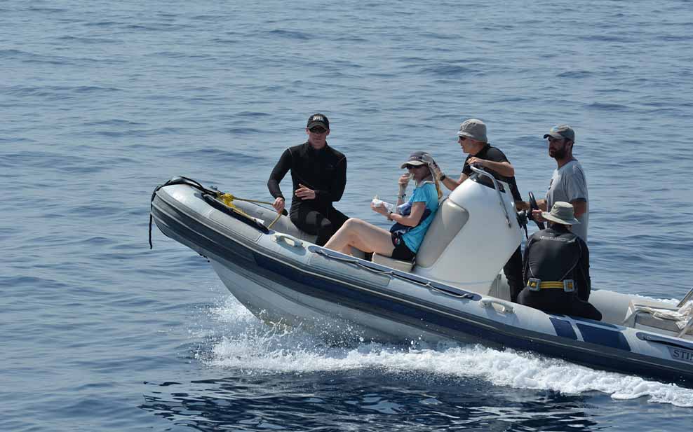 Lindsay in Dinghy