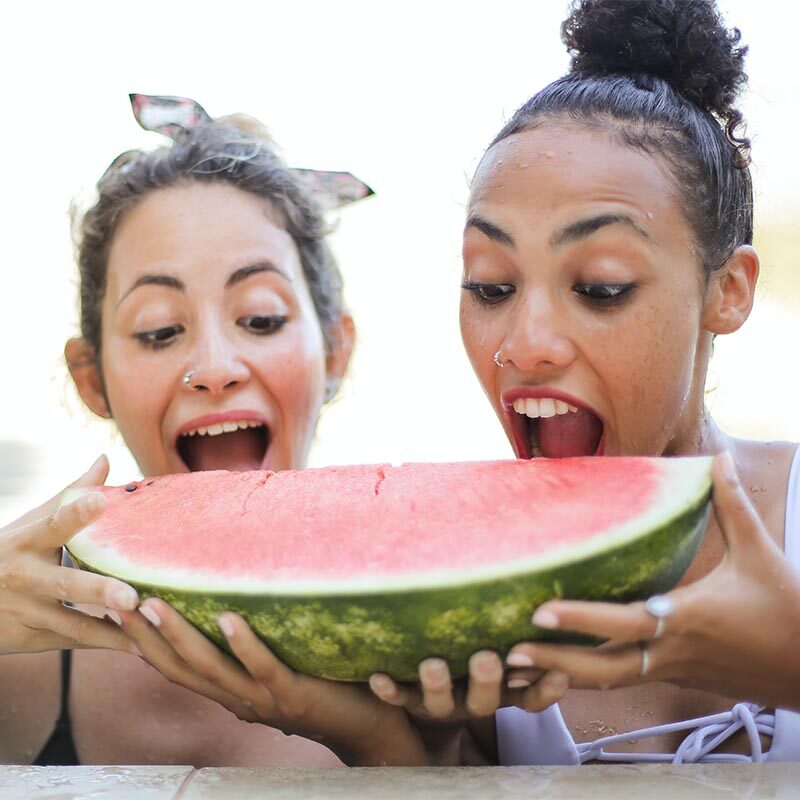 Women and watermelon
