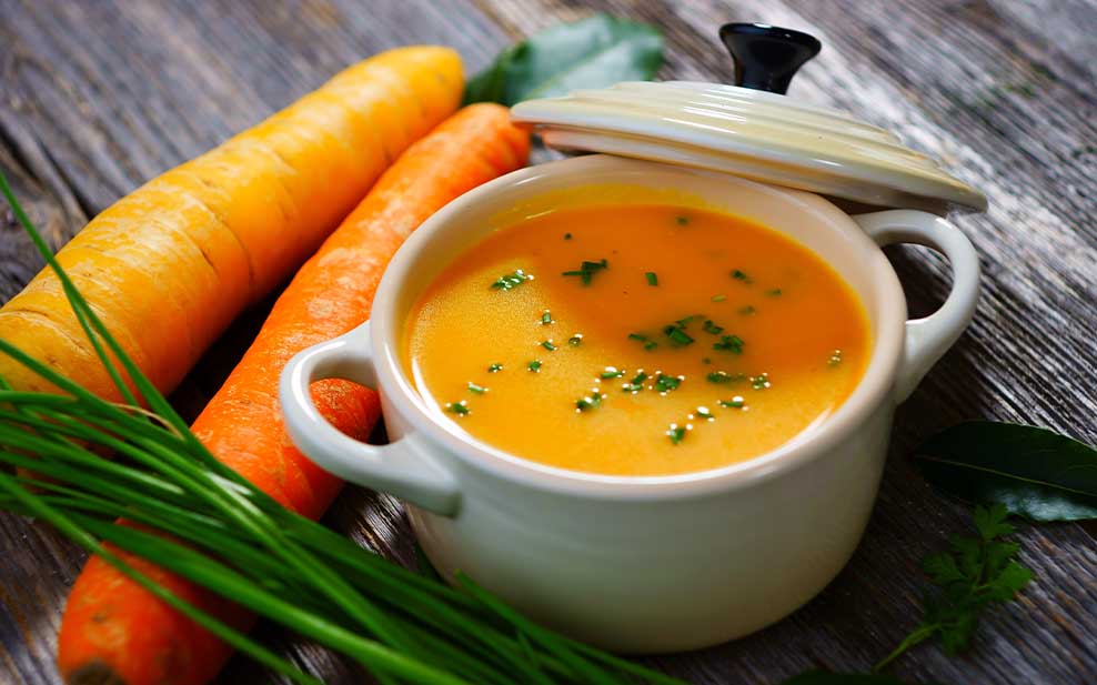 Foods like soups and carrots are better for Winter.