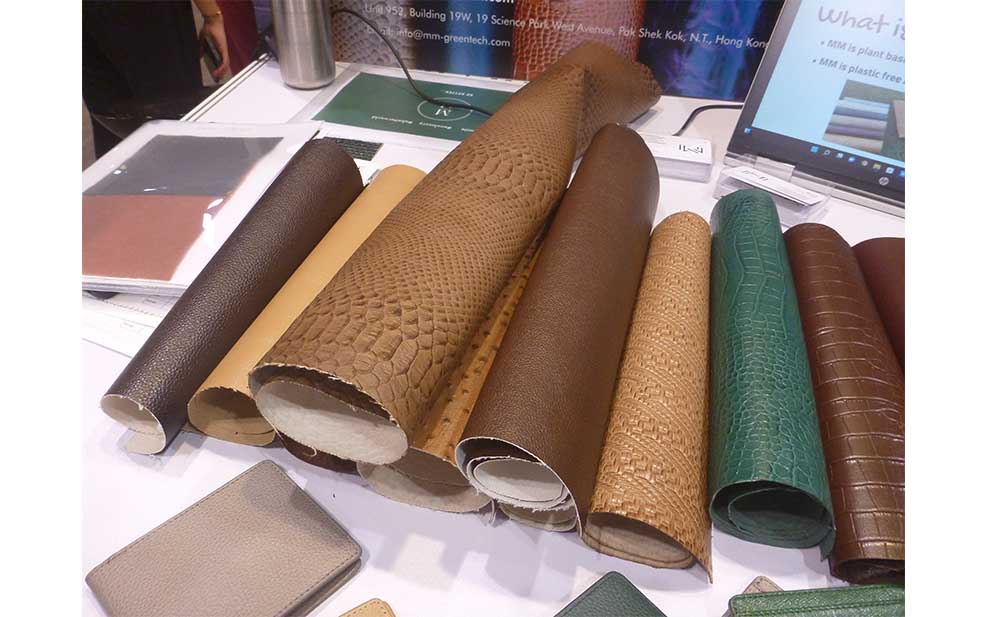 Samples of MM Ltd's plant-based leather