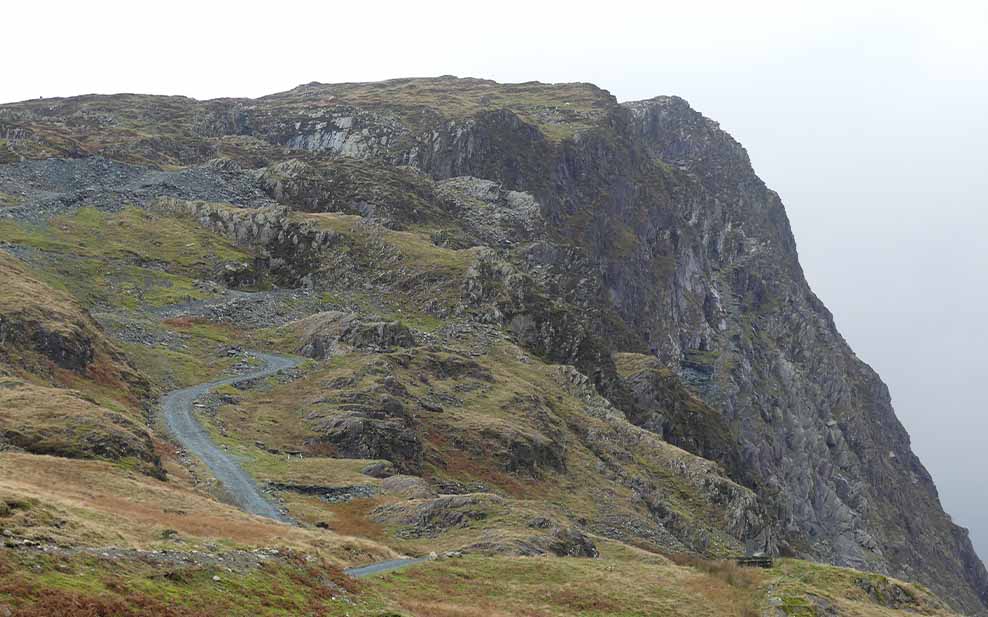 A cliff at Honister Pass