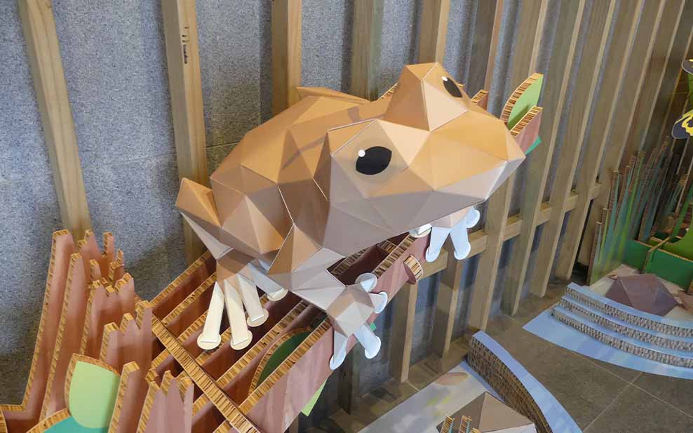 Giant origami frog